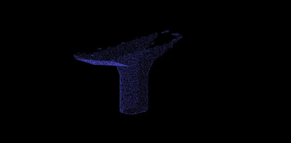 Image ofbridge pier point cloud data taken from lidar technology for construction site monitoring