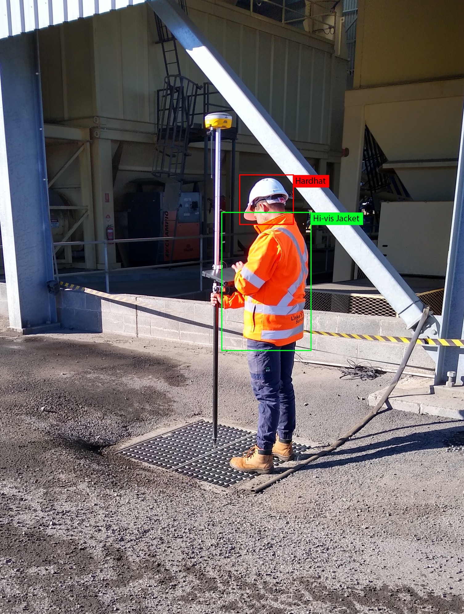 Automatic Personal Protective Equipment in construction worker