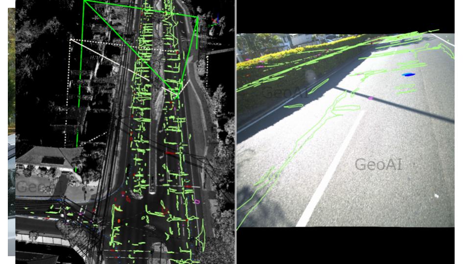 2D Pavement crack detection GeoAI